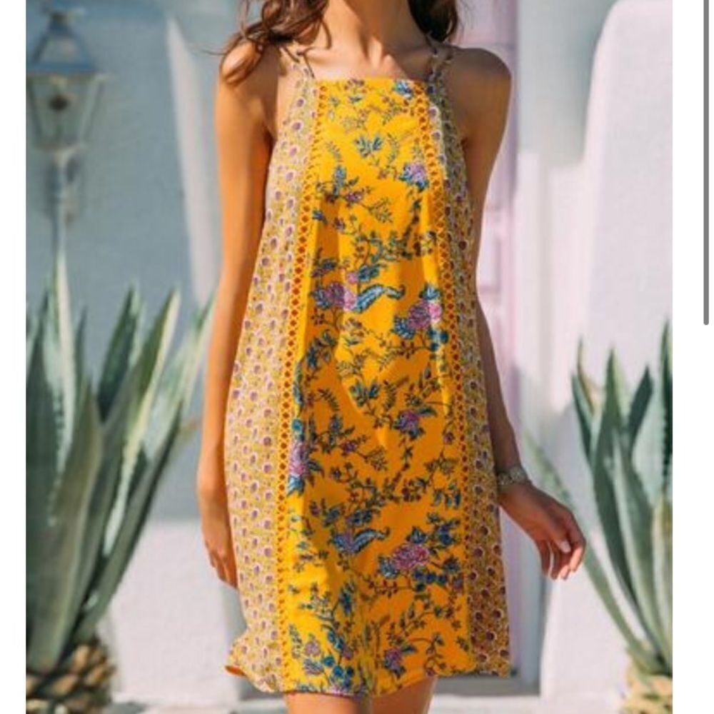 NWT Baillee Ladder crochet floral mix knit dress Francesca’s wedding summer